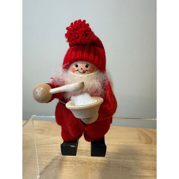 Ljungstroms Of Sweden Tomte Wooden Figure Baking with Mixing Bowl JL - Picture 1 of 12